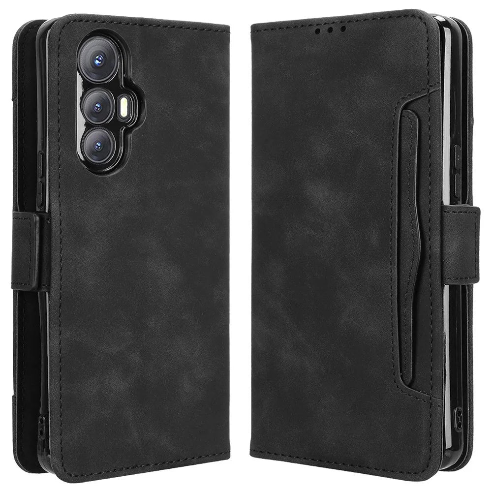 For Cubot Max 5 Leather Case Phone Wallet Cover with Multiple Card Slots - Black - 1