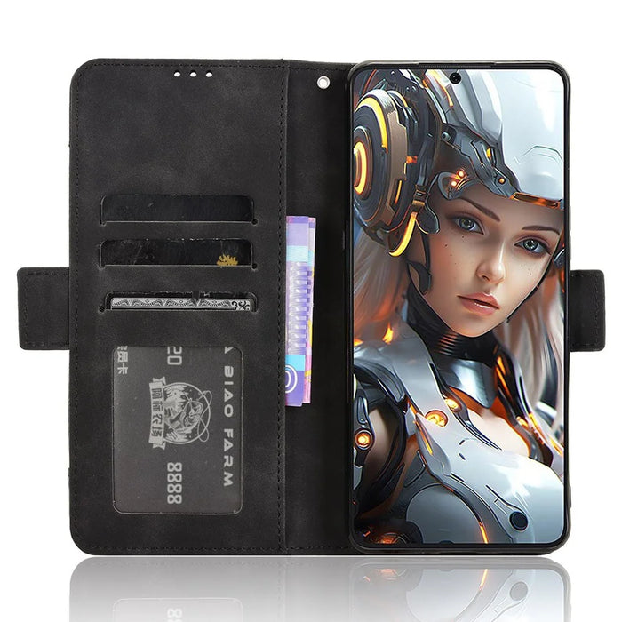 For Cubot Max 5 Leather Case Phone Wallet Cover with Multiple Card Slots - Black - 3