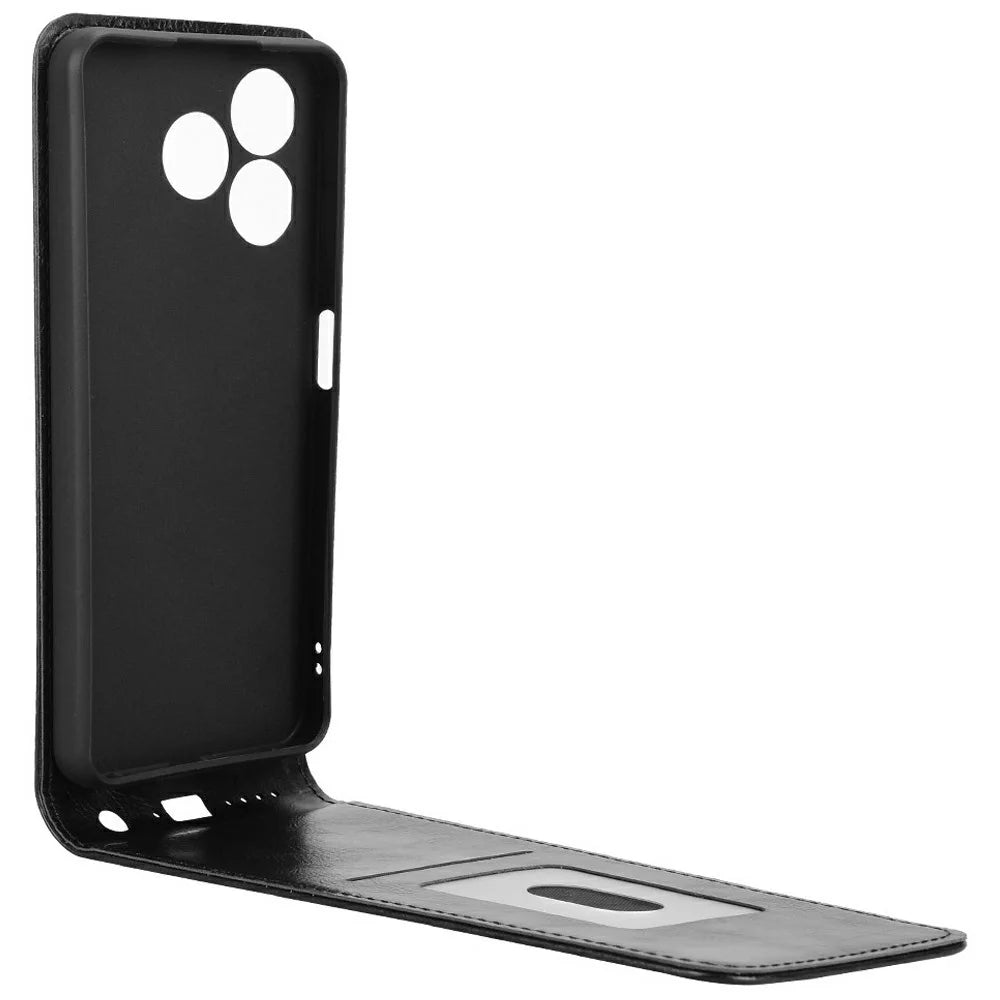 Leather Case For Blackview Wave 8  /  Wave 8C  /  Oscal Flat 2 Magnetic Vertical Flip Phone Cover with Card Slot - Black - 4
