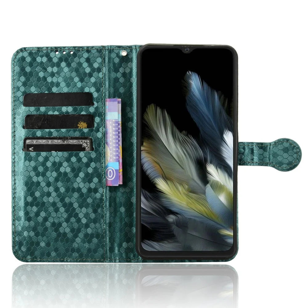 PU Leather Case For Blackview Wave 8  /  Wave 8C  /  Oscal Flat 2 Wallet Dot Pattern Imprint Phone Cover - Green - 2