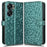 For Oukitel C58 Pro  /  C58 Wallet Case Dot Pattern Imprint PU Leather Phone Cover - Green - 1