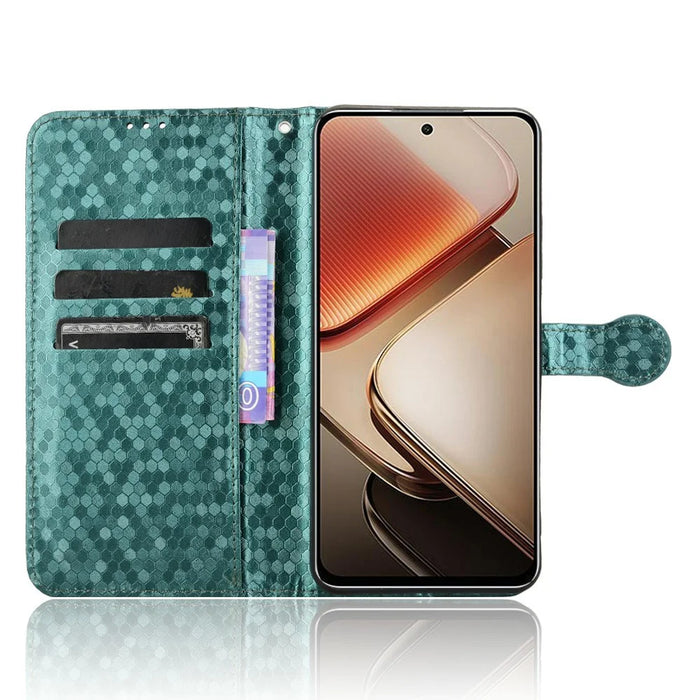For Oukitel C58 Pro  /  C58 Wallet Case Dot Pattern Imprint PU Leather Phone Cover - Green - 2