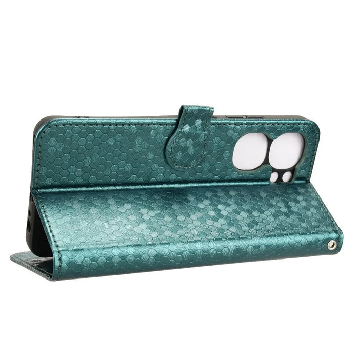 For Oukitel C58 Pro  /  C58 Wallet Case Dot Pattern Imprint PU Leather Phone Cover - Green - 5