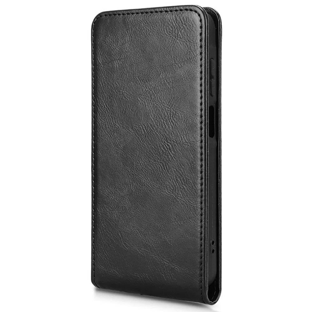 For Samsung Galaxy A15 5G  /  4G Case with Card Slot Magnetic Vertical Flip Leather Phone Cover - Black - 2