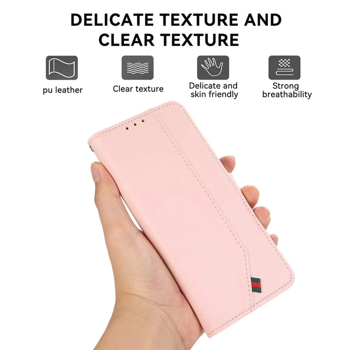 For OnePlus 13R 5G / Ace 5 5G Case RFID Blocking Flip Leather Phone Cover - Pink - 4