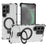 For Samsung Galaxy S25 Case with Kickstand PC+TPU Phone Cover Magnetic Case - Transparent - 1