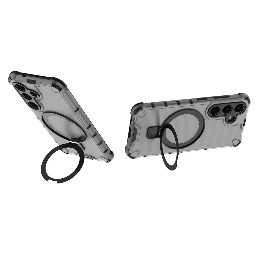 For Samsung Galaxy S25 Ultra Case with Kickstand PC+TPU Phone Cover Magnetic Case - Grey - 2