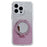 For iPhone 16 Pro Max Case Magnetic Kickstand TPU + PC Glitter Phone Cover with Mirror - Pink - 1
