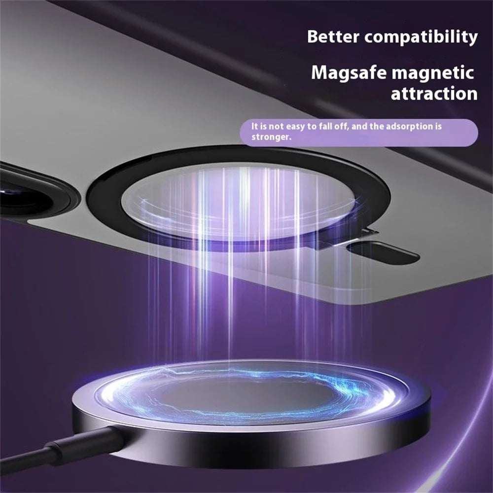 For Samsung Galaxy S25 Magnetic Case TPU + Acrylic Kickstand Phone Cover - Black - 4