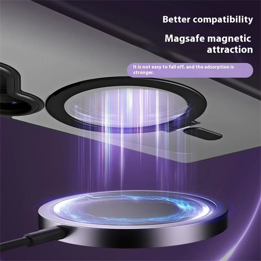 For Samsung Galaxy S25 Ultra Magnetic Case TPU + Acrylic Kickstand Phone Cover - Black - 4