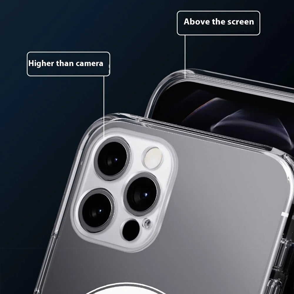 For iPhone 16 Pro Max Matte Case Compatible with MagSafe TPU + Tempered Glass Back Phone Cover Built In Lens Film - Transparent - 7