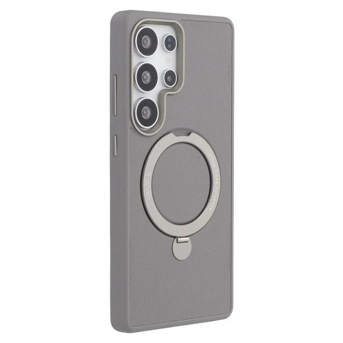 X-LEVEL For Samsung Galaxy S25 Ultra Magnetic Case Kickstand PC + PU Phone Back Cover - Grey - 1