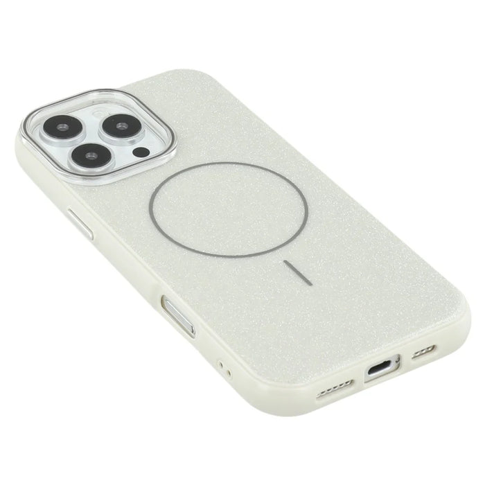 For iPhone 16 Pro Max Case Compatible with MagSafe Glitter Design IMD TPU + PC Phone Back Cover - Grey - 6