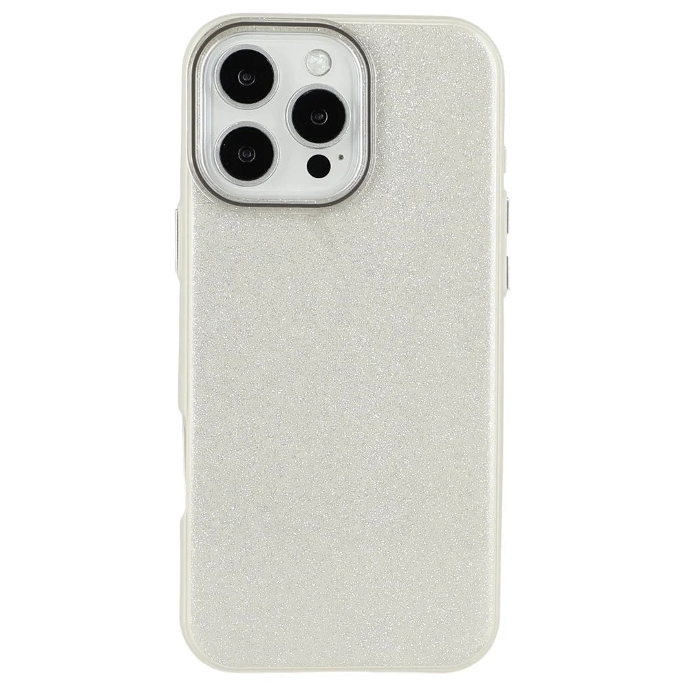 For iPhone 16 Pro Max Case Glitter Design IMD TPU + PC Phone Back Cover - Grey - 4