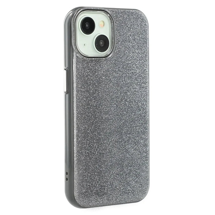 For iPhone 15 Case Glitter Design IMD TPU + PC Phone Back Cover - Black - 1