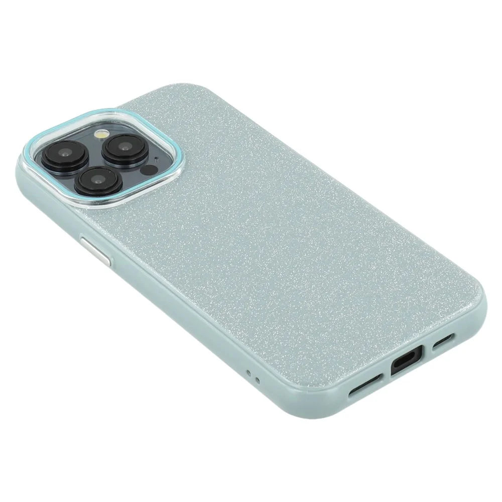 For iPhone 15 Pro Max Case Glitter Design IMD TPU + PC Phone Back Cover - Green - 6