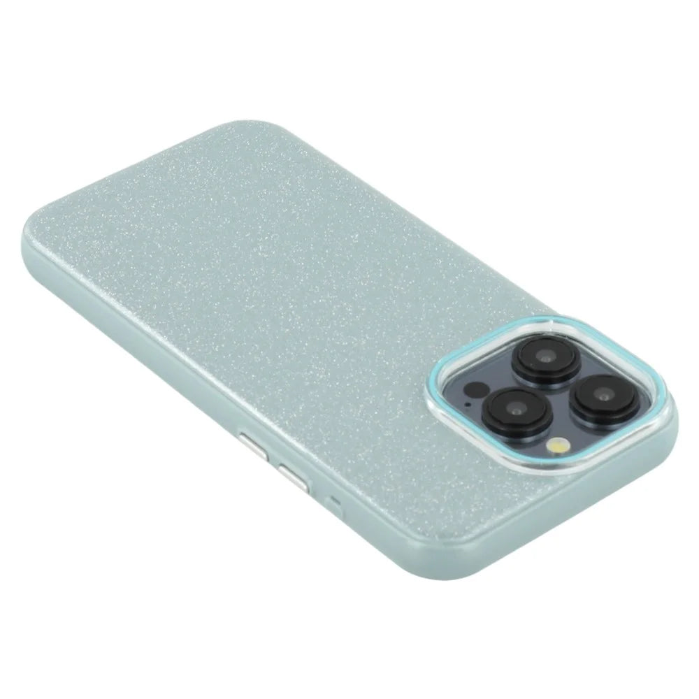 For iPhone 15 Pro Max Case Glitter Design IMD TPU + PC Phone Back Cover - Green - 7