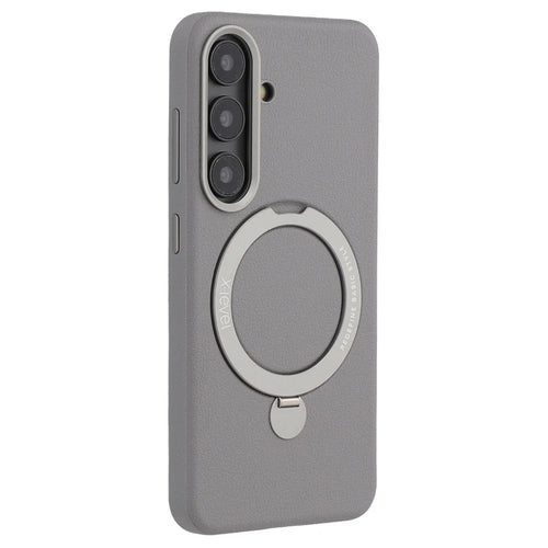 X-LEVEL For Samsung Galaxy S25+ Magnetic Case Kickstand PC + PU Phone Back Cover - Grey - 1