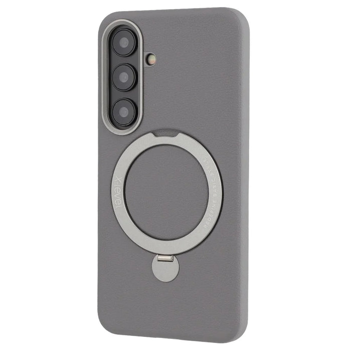 X-LEVEL For Samsung Galaxy S25+ Magnetic Case Kickstand PC + PU Phone Back Cover - Grey - 3
