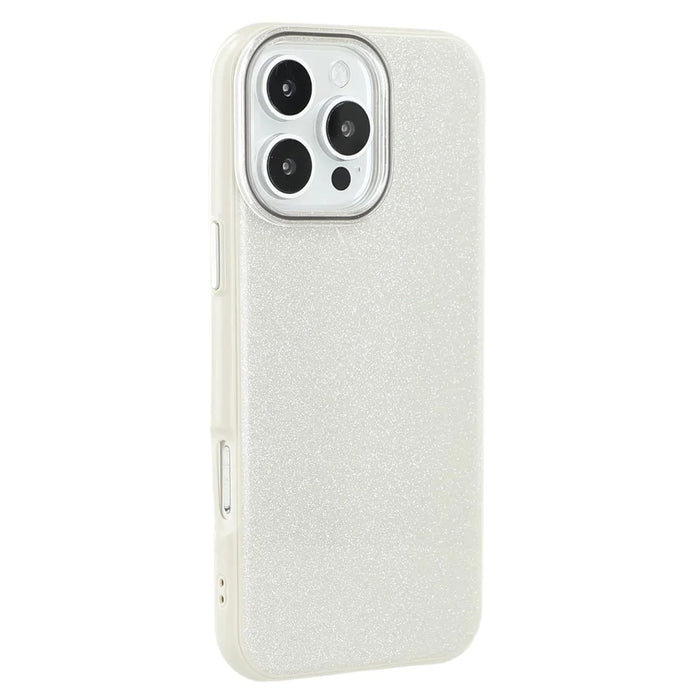 For iPhone 16 Pro Case Glitter Design IMD TPU + PC Phone Back Cover - Grey - 1