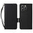 For Oukitel P1 Case with Wrist Strap Litchi Texture PU Leather Wallet Phone Cover - Black - 1
