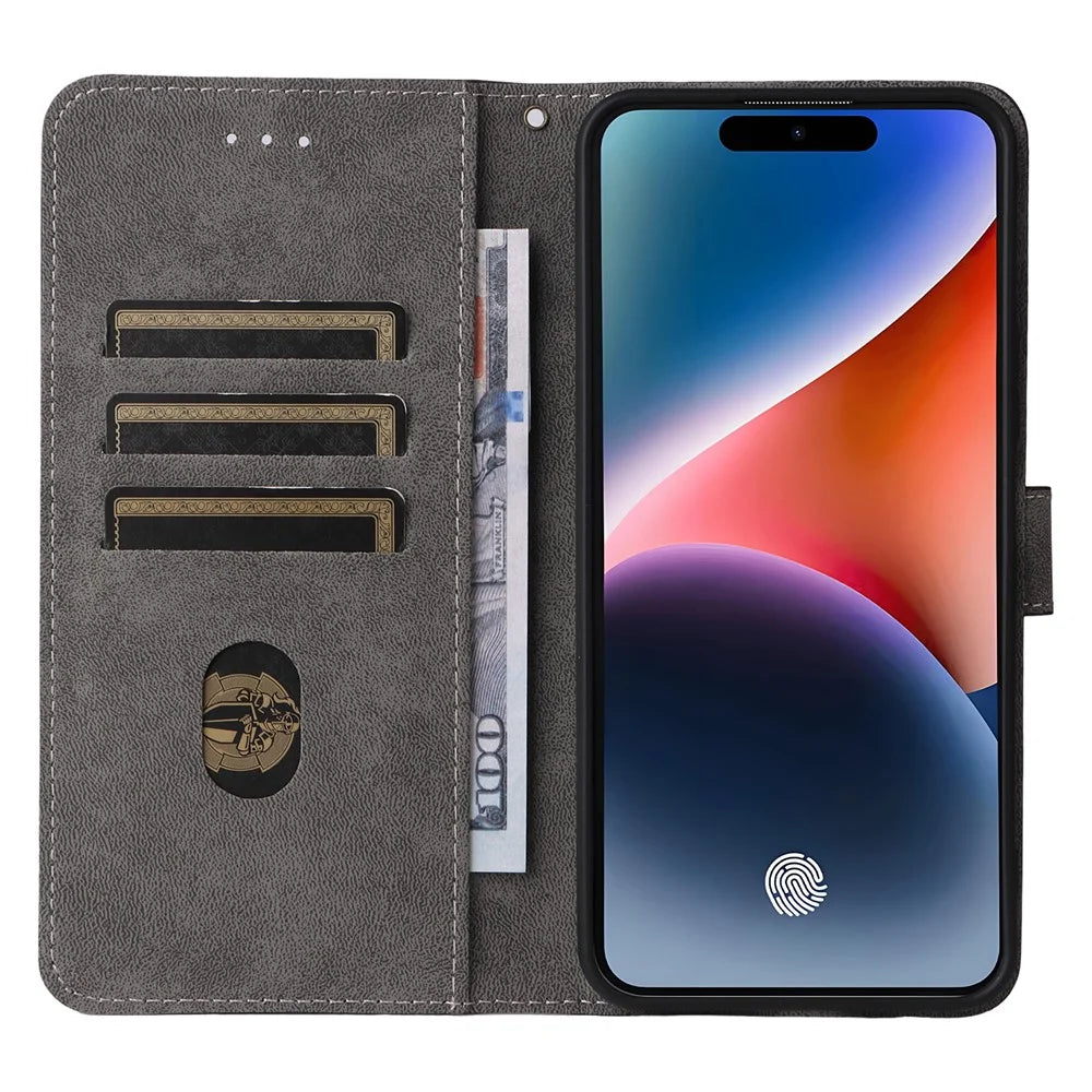 For Oukitel P1 Wallet Case RFID Blocking PU Leather Cover Stand View - Black - 2