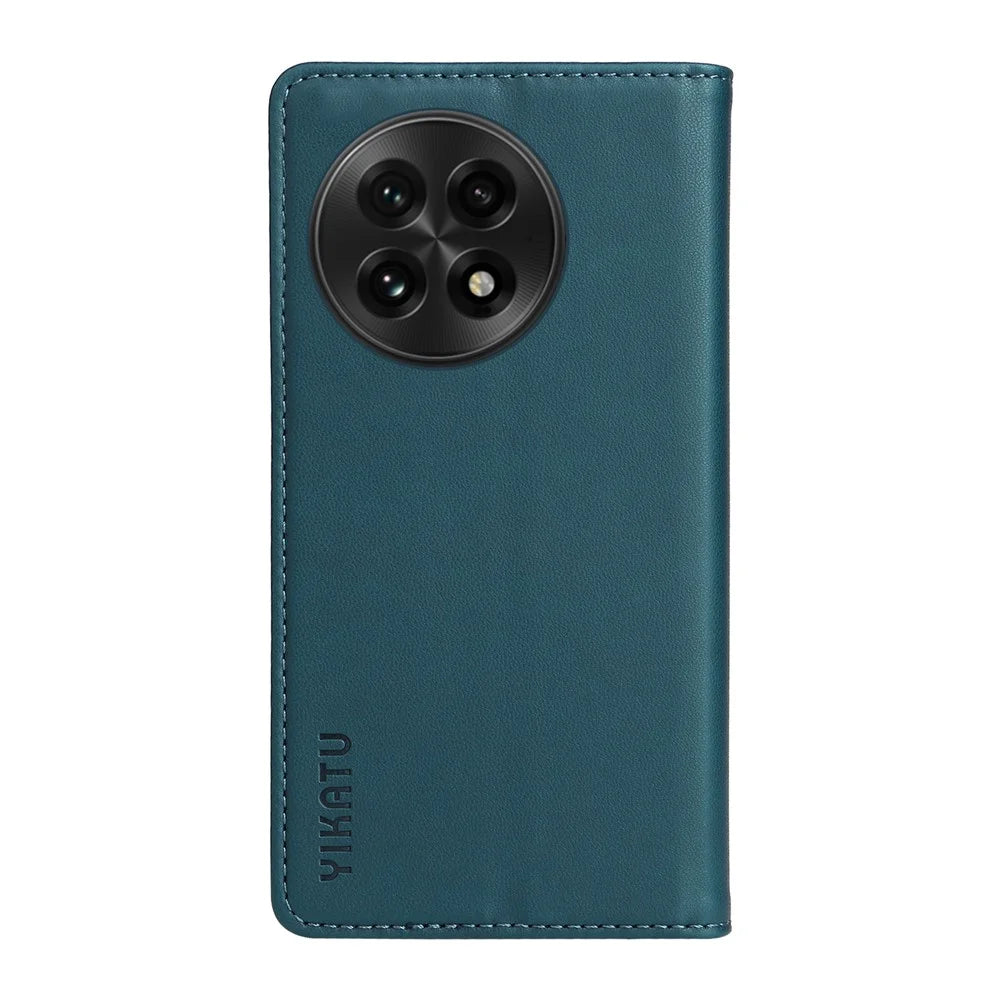 YIKATU For OnePlus 13 Phone Cases  Magnetic Closure PU Leather Mobile Cover - Green - 3