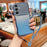 For Samsung Galaxy S25 Case with Strap Gradient Glitter Electroplating TPU Phone Cover - Blue - 1