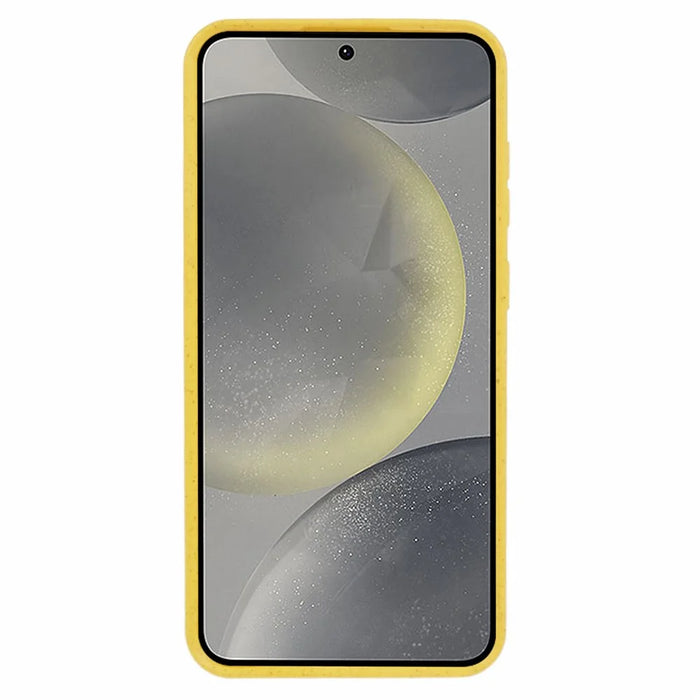 For Samsung Galaxy S25+ Case Biodegradable Wheat Straw + TPU Matte Phone Cover - Yellow - 2