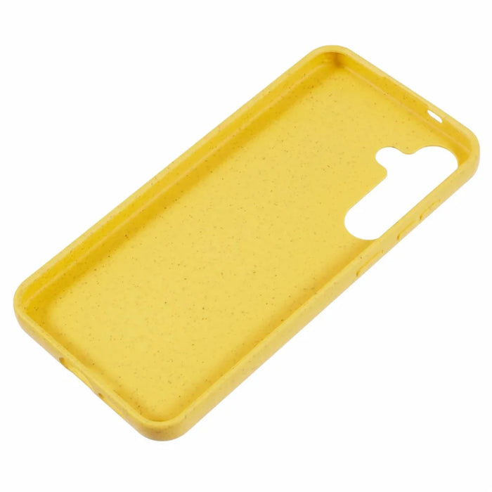 For Samsung Galaxy S25+ Case Biodegradable Wheat Straw + TPU Matte Phone Cover - Yellow - 4
