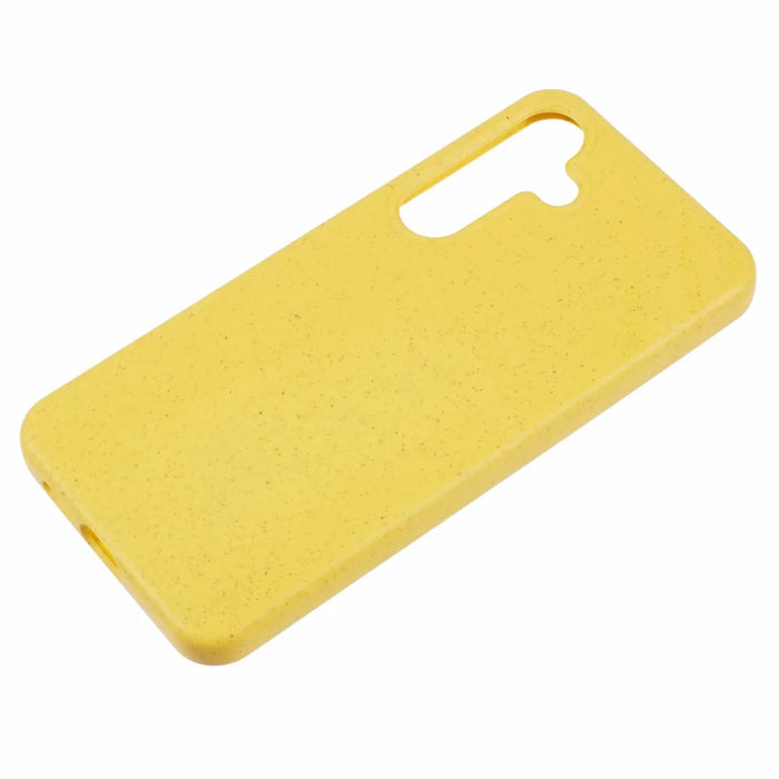 For Samsung Galaxy S25+ Case Biodegradable Wheat Straw + TPU Matte Phone Cover - Yellow - 5