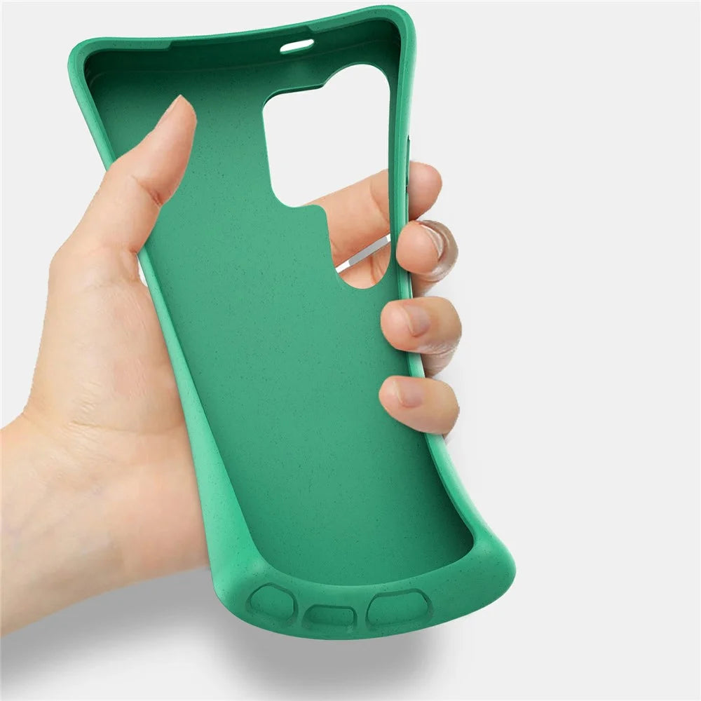 For Samsung Galaxy S25 Ultra Case Biodegradable Wheat Straw + TPU Matte Phone Cover - Green - 3