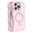 For iPhone 16 Pro Case Compatible with MagSafe TPU + PC Phone Back Cover Skin Touch Wave Shape - Pink - 1