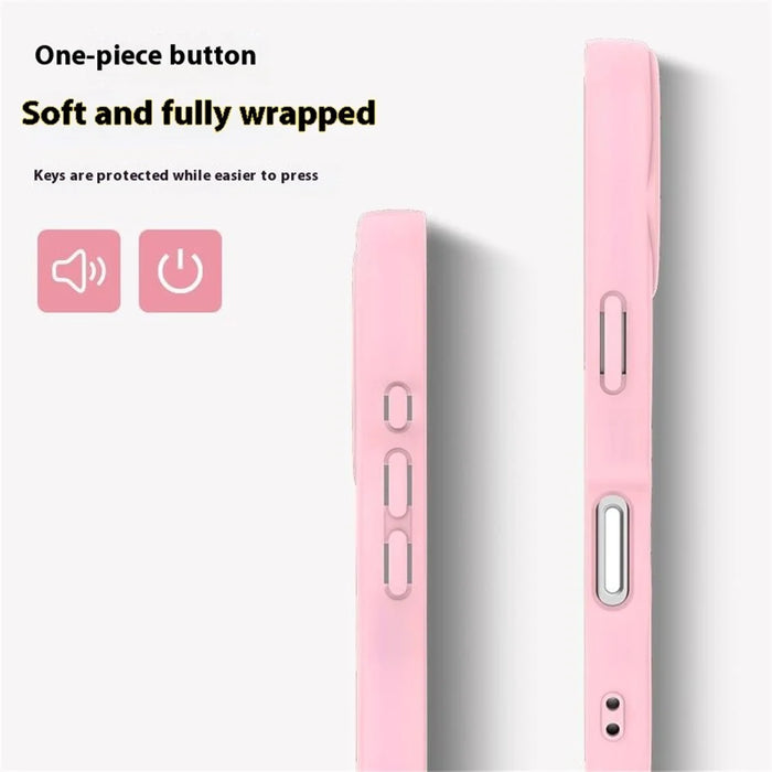 For iPhone 16 Pro Case Compatible with MagSafe TPU + PC Phone Back Cover Skin Touch Wave Shape - Pink - 2