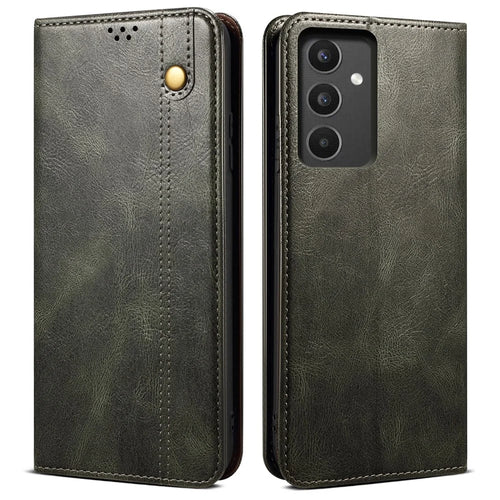 For Samsung Galaxy A13 4G / 5G Case Crazy Horse Texture Waxy Leather Wallet Stand Phone Cover - Green - 1