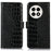 Genuine Cow Leather Phone Case for OnePlus Ace 5 Pro 5G / Ace 5 5G / 13R 5G Crocodile Texture Phone Wallet Cover - Black - 1
