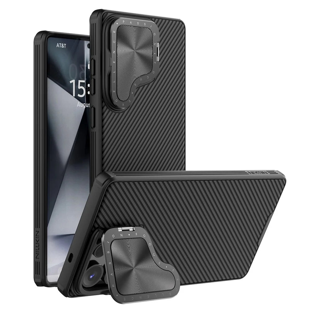 NILLKIN Camshield Prop Series for Samsung Galaxy S25 Ultra Case Slide Camera Protection PC + TPU Phone Cover - Black - 1
