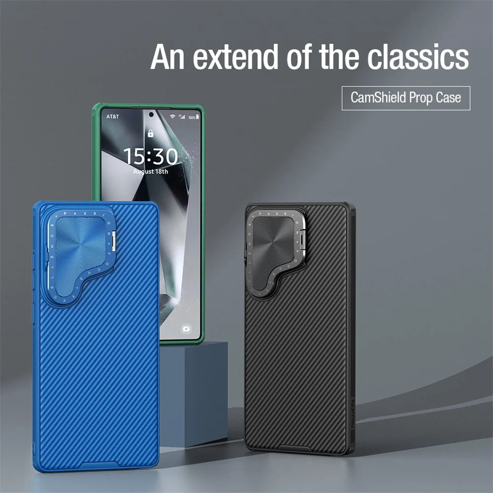 NILLKIN Camshield Prop Series for Samsung Galaxy S25 Ultra Case Slide Camera Protection PC + TPU Phone Cover - Black - 6