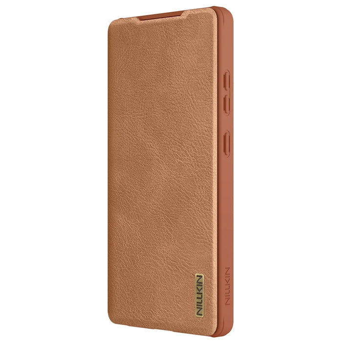 NILLKIN Qin Pro Series for Samsung Galaxy S25 Ultra Case with Card Slots Leather Phone Cover - Brown - 5