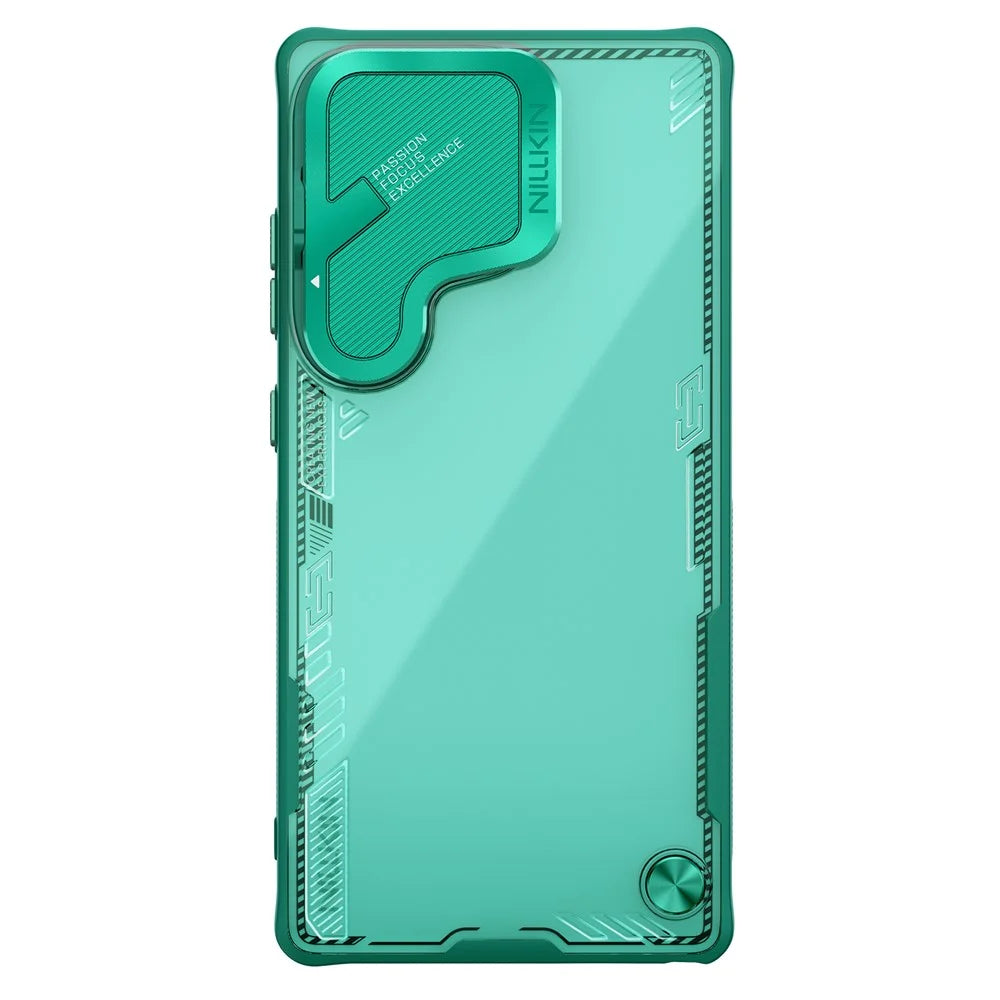 NILLKIN Iceblade CamProp For Samsung Galaxy S25 Ultra Case Lens Cover Kickstand PC + TPU Phone Cover - Green - 2