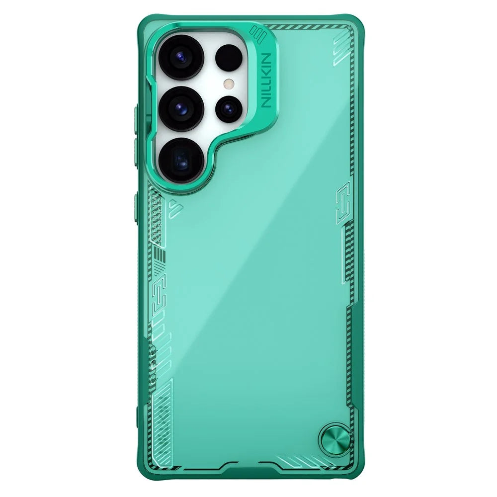 NILLKIN Iceblade CamProp For Samsung Galaxy S25 Ultra Case Lens Frame Kickstand PC + TPU Phone Cover - Green - 2