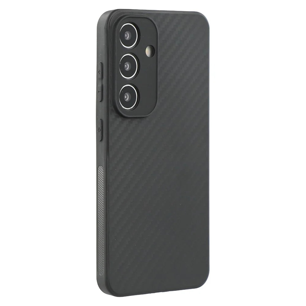 For Samsung Galaxy S25 Case Flexible TPU Carbon Fiber Texture Shockproof Phone Cover - 1