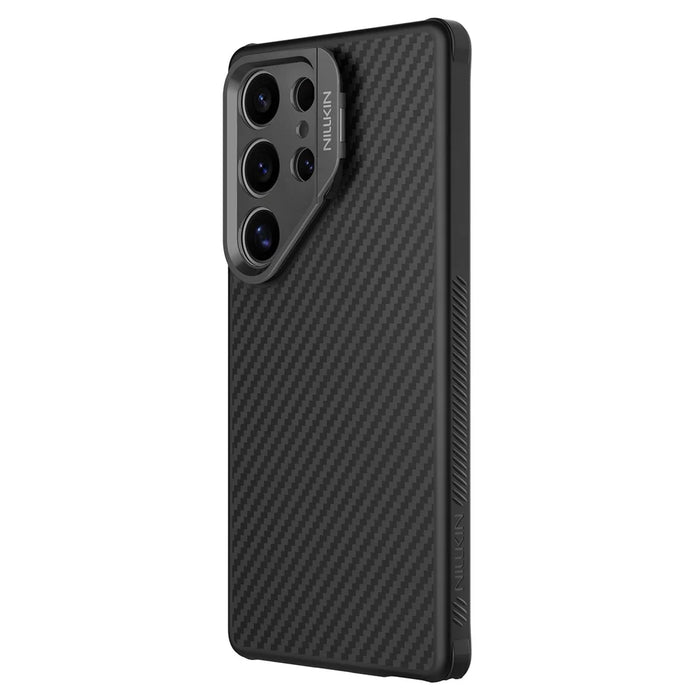 NILLKIN For Samsung Galaxy S25 Ultra Magnetic Case TPU + Aramid Fiber Lens Kickstand Phone Cover Precision Cutout - 4