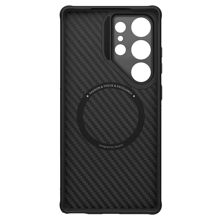 NILLKIN For Samsung Galaxy S25 Ultra Magnetic Case TPU + Aramid Fiber Lens Kickstand Phone Cover Precision Cutout - 5
