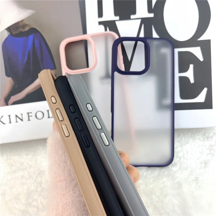 For iPhone 16 Pro Max Case Curved Frame PC + TPU Phone Cover Anti Drop Protection - Dark Purple - 2