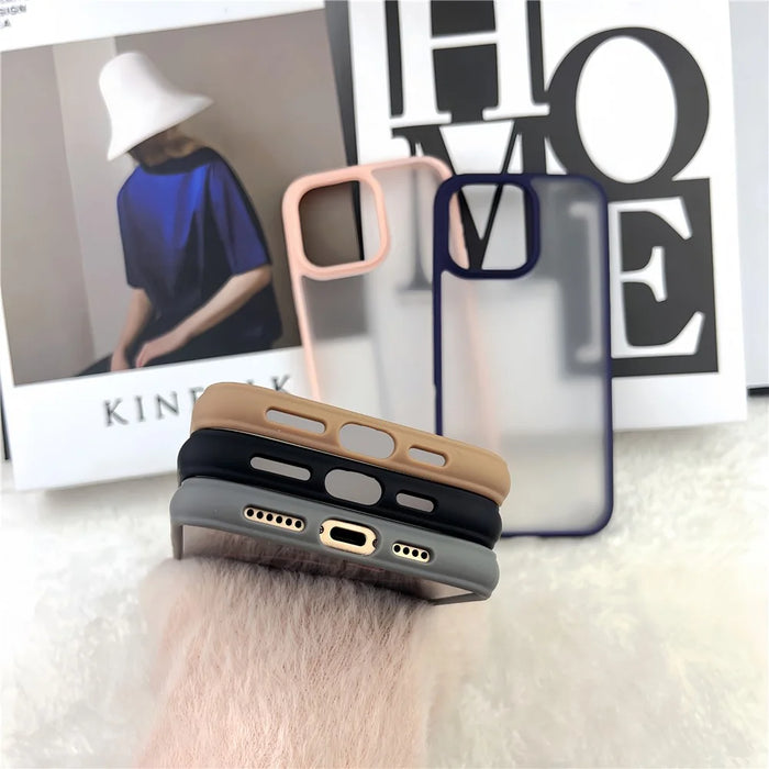 For iPhone 16 Pro Max Case Curved Frame PC + TPU Phone Cover Anti Drop Protection - Dark Purple - 5