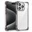For iPhone 15 Pro Case Reinforced Corners TPU + Acrylic Clear Phone Back Cover - Transparent Black - 1