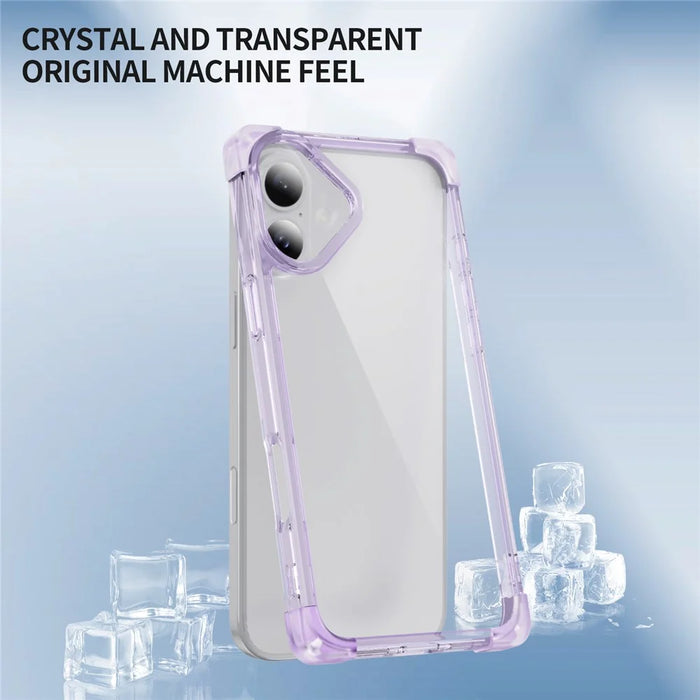 For iPhone 16 Plus Case Reinforced Corners TPU + Acrylic Clear Phone Back Cover - Transparent Purple - 6