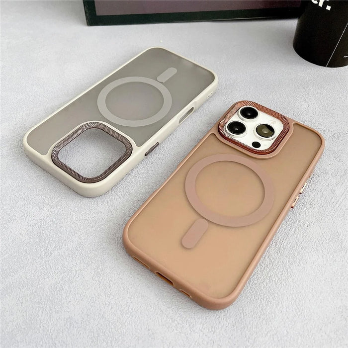 For iPhone 16 Pro Max Case Compatible with MagSafe TPU + Acrylic Phone Back Cover Diamond Texture - Grey - 3