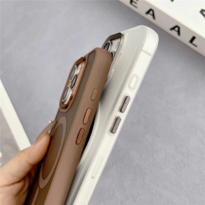 For iPhone 16 Pro Max Case Compatible with MagSafe TPU + Acrylic Phone Back Cover Diamond Texture - Grey - 5